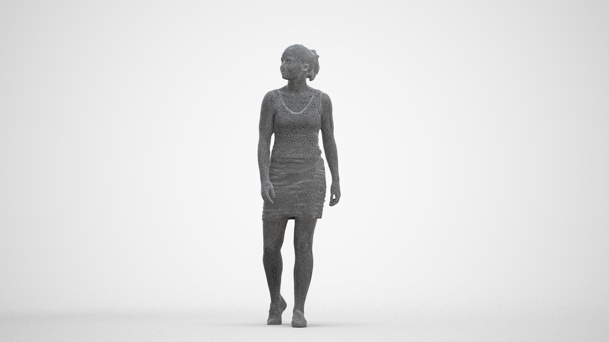photogrammetry 3D girl casual kids, realistic human model archviz FBX, three-quarter front view render