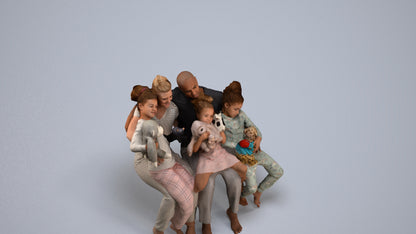 scanned 3D girl casual kids, photogrammetry people for Enscape and V-Ray, back view render