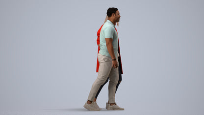 photogrammetry 3D woman casual couple, realistic human model archviz FBX, side view render