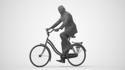 scanned 3D man business cycling, photogrammetry people for Enscape and V-Ray, square thumbnail