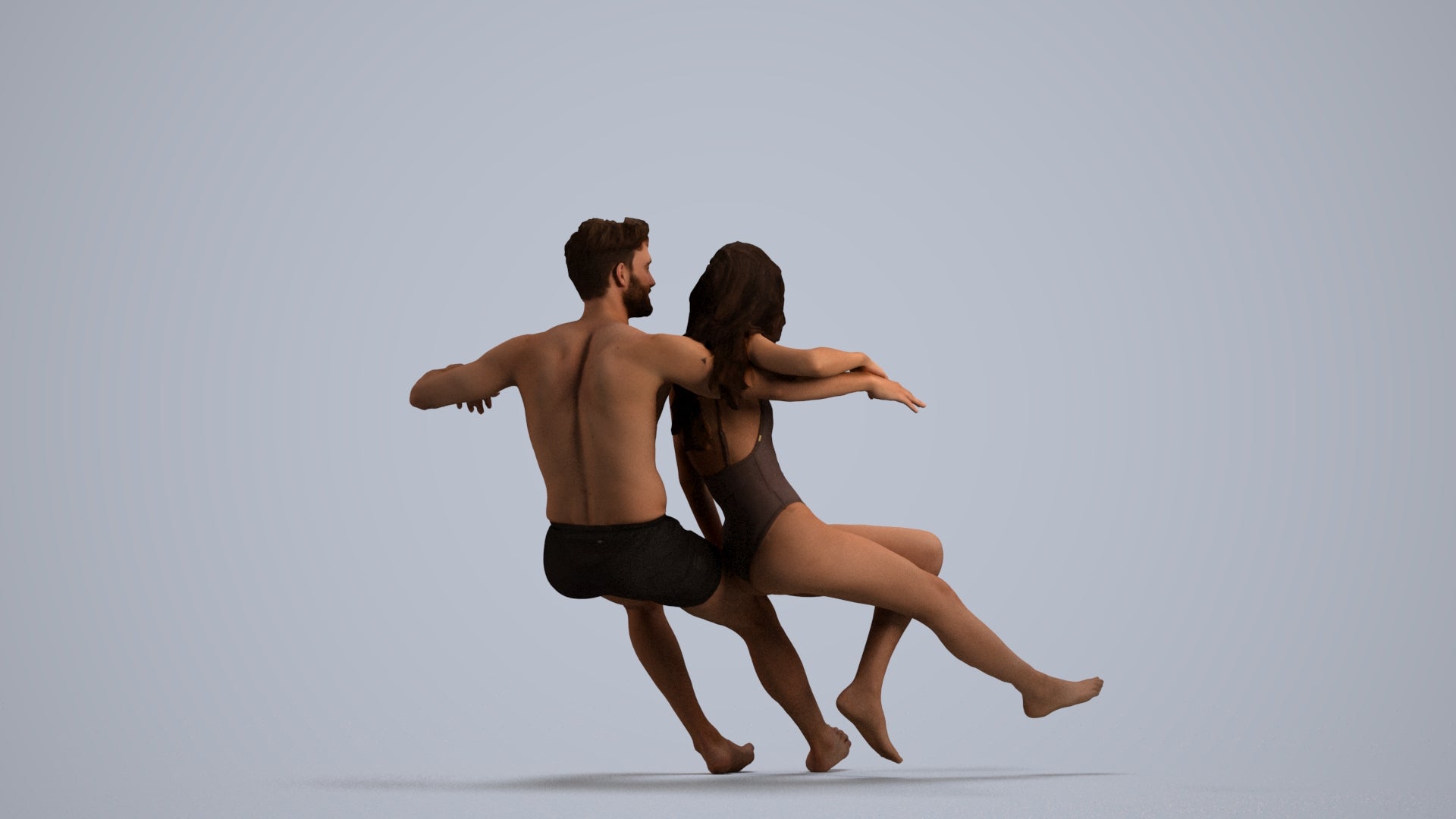 3D scanned woman mix, photorealistic archviz people for Enscape and SketchUp, front view render