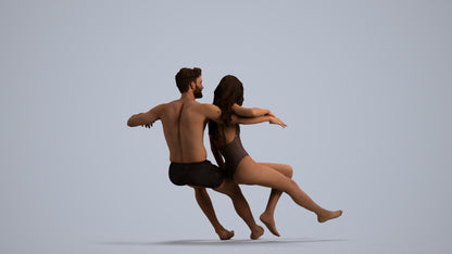 3D scanned woman mix, photorealistic archviz people for Enscape and SketchUp, front view render
