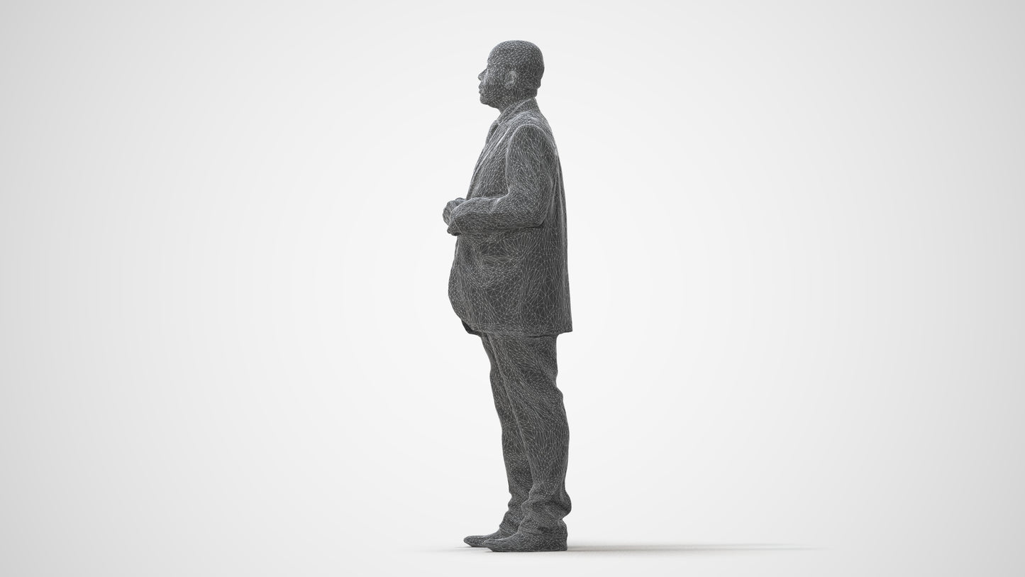3D human model man business, photogrammetry scanned person for archviz, square thumbnail