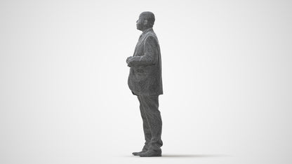 3D human model man business, photogrammetry scanned person for archviz, square thumbnail