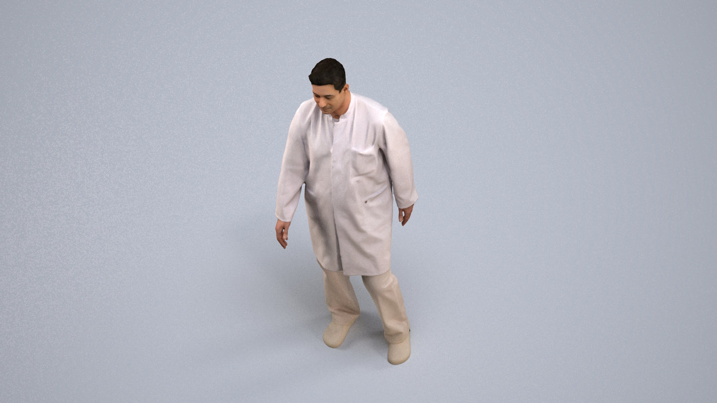 3D people model man medical, scanned human for 3ds Max rendering, back view render