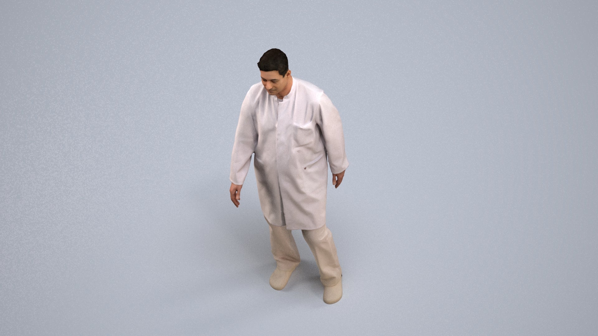 3D people model man medical, scanned human for 3ds Max rendering, back view render