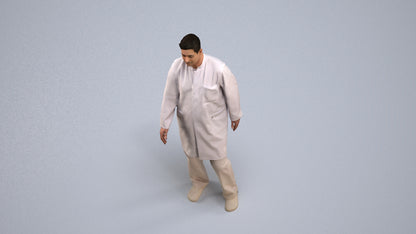 3D people model man medical, scanned human for 3ds Max rendering, back view render