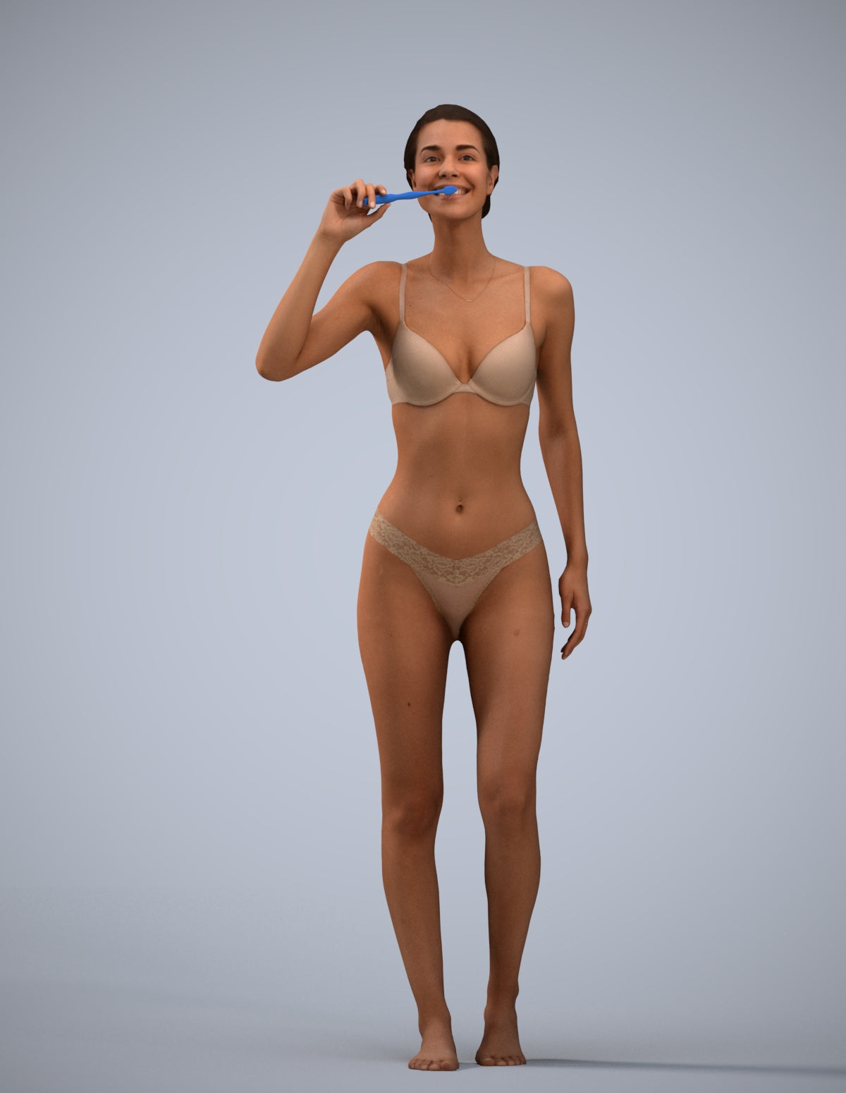 realistic 3D human woman bathroom, archviz people FBX OBJ for Blender