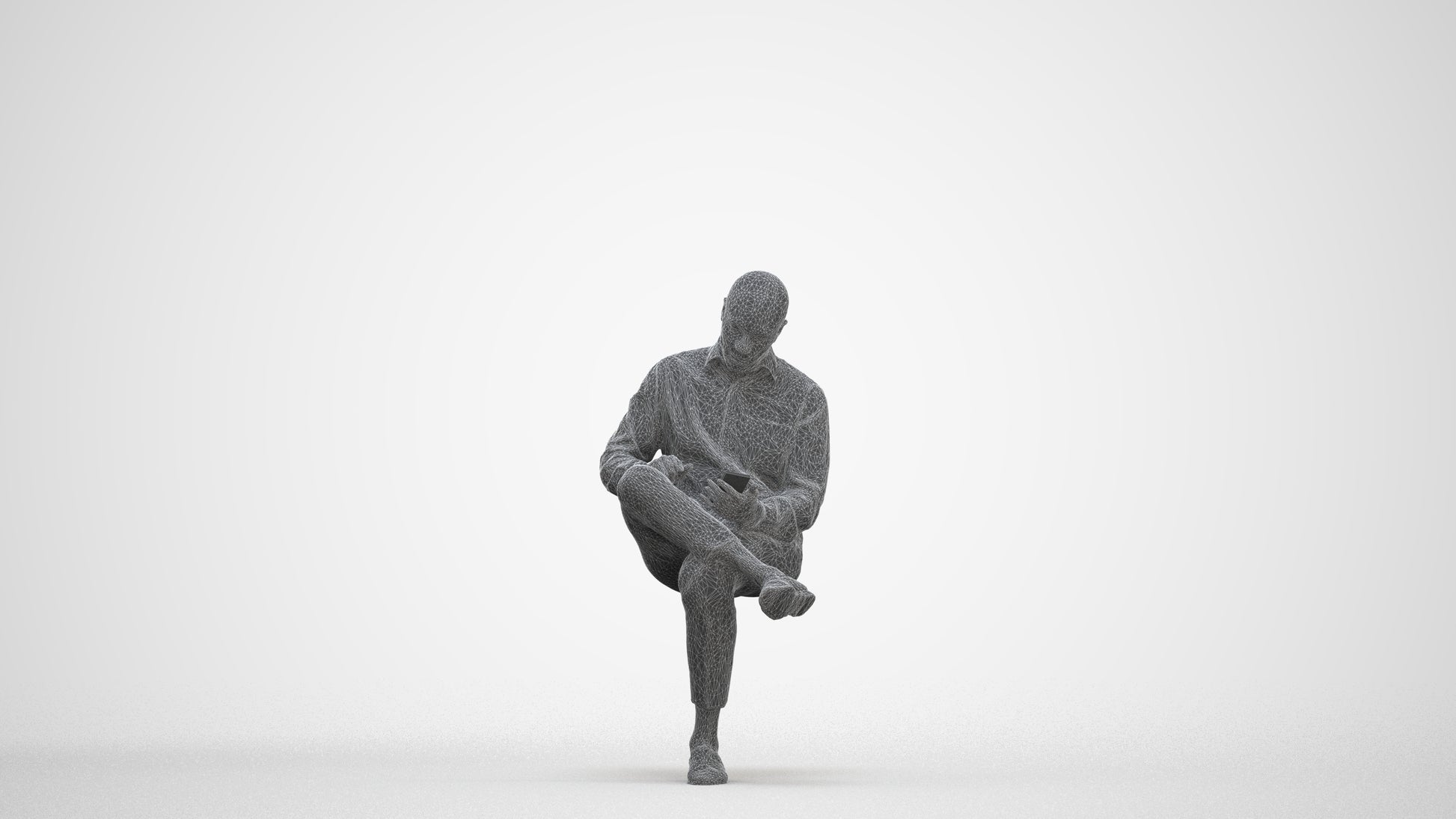 photogrammetry 3D man business kids, realistic human model archviz FBX, three-quarter front view render