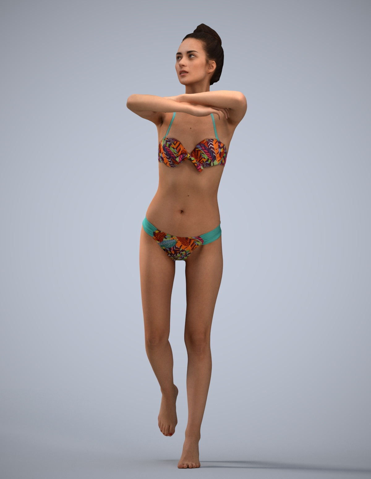 photogrammetry 3D woman pool, realistic human model archviz FBX