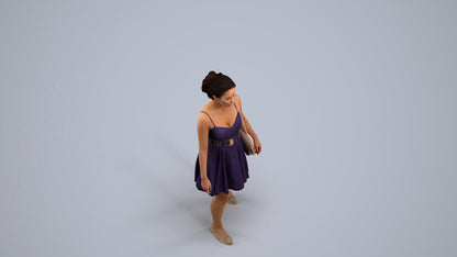3D human model woman formal formalaffairs, photogrammetry scanned person for archviz, back view render