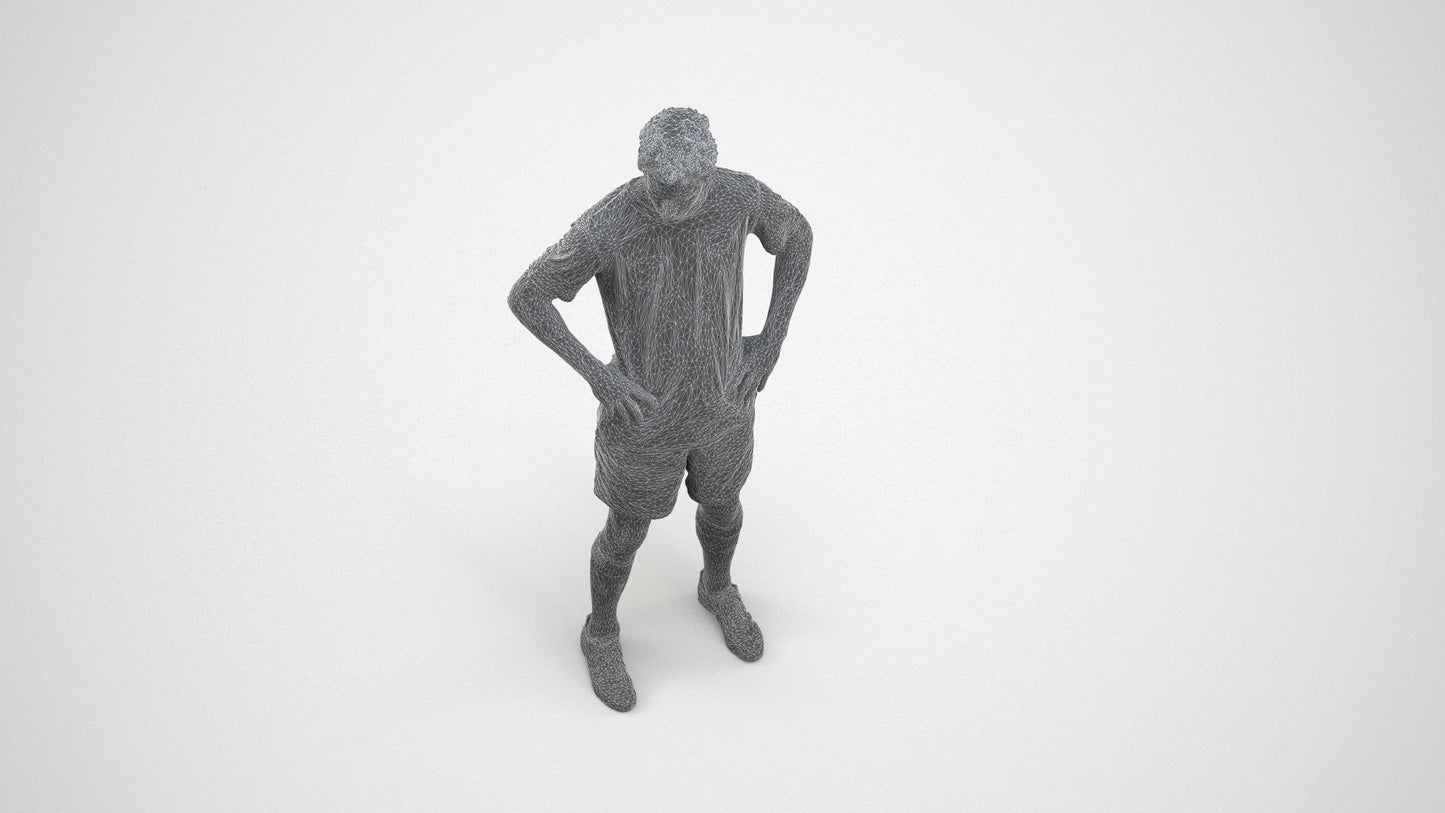 3D scanned man sport, photorealistic archviz people for Enscape and SketchUp, wireframe three-quarter view