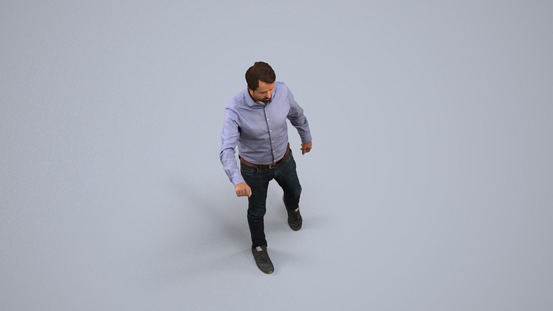 realistic 3D people man casual door, render-ready for V-Ray and Corona, FBX OBJ, back view render