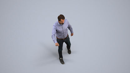 realistic 3D people man casual door, render-ready for V-Ray and Corona, FBX OBJ, back view render