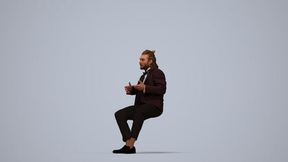 realistic 3D human man formal formalaffairs, archviz people FBX OBJ for Blender, top-down view render