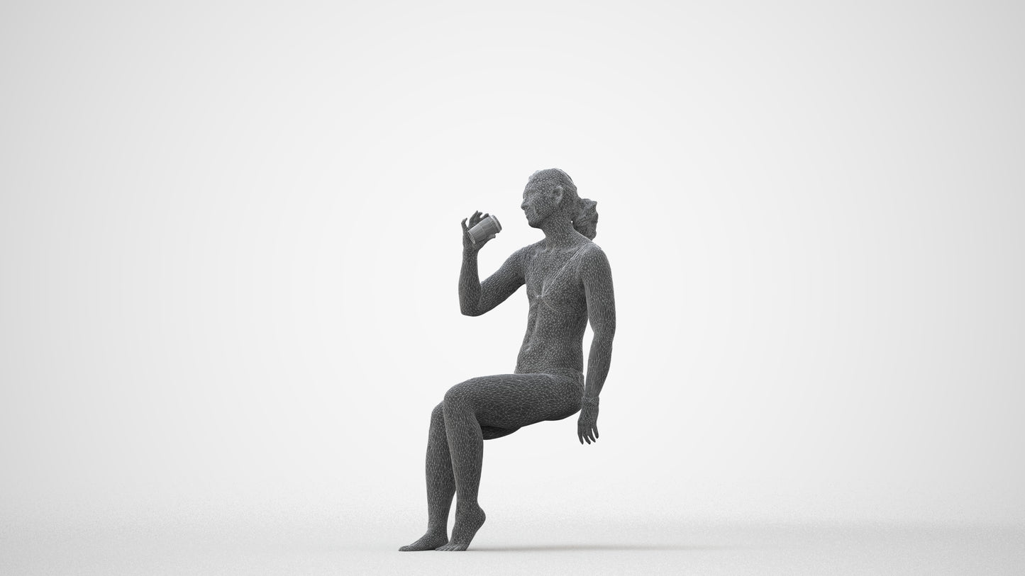 realistic 3D woman mix, scanned archviz people for Blender and 3ds Max, square thumbnail