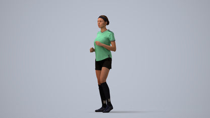 scanned 3D woman sport, photogrammetry people for Enscape and V-Ray, three-quarter view render