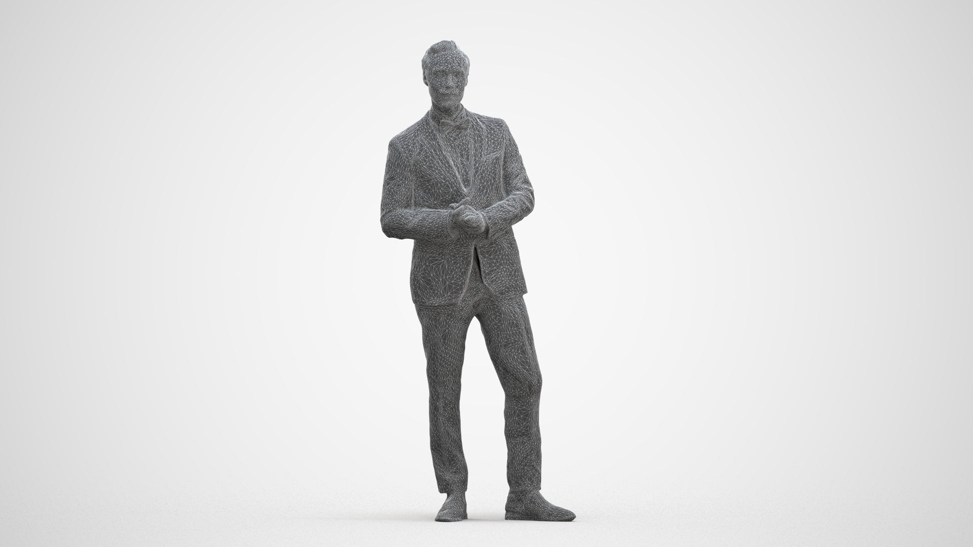 scanned 3D man formal formalaffairs, photogrammetry people for Enscape and V-Ray, three-quarter front view render