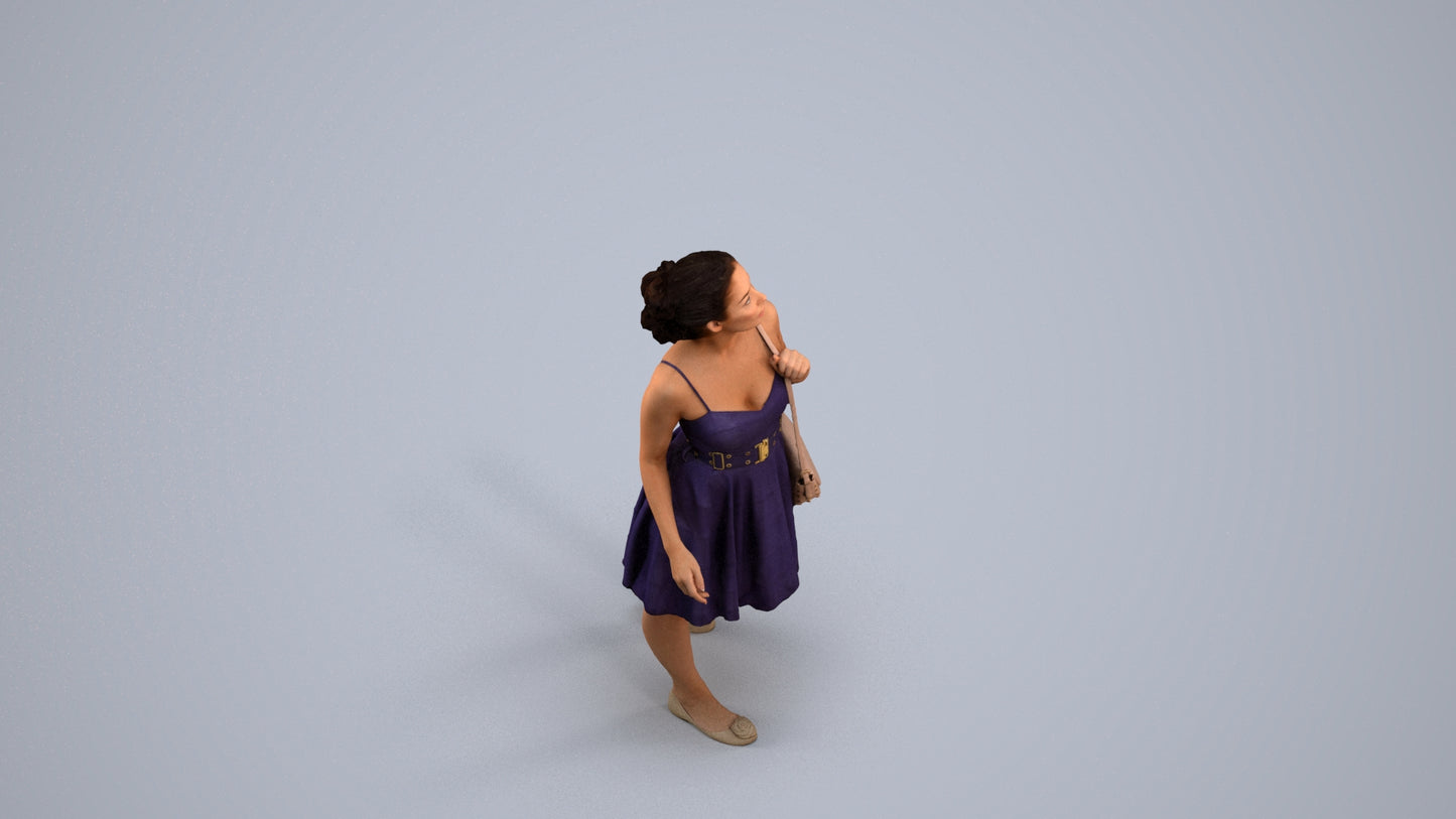 realistic 3D woman formal formalaffairs, scanned archviz people for Blender and 3ds Max, back view render