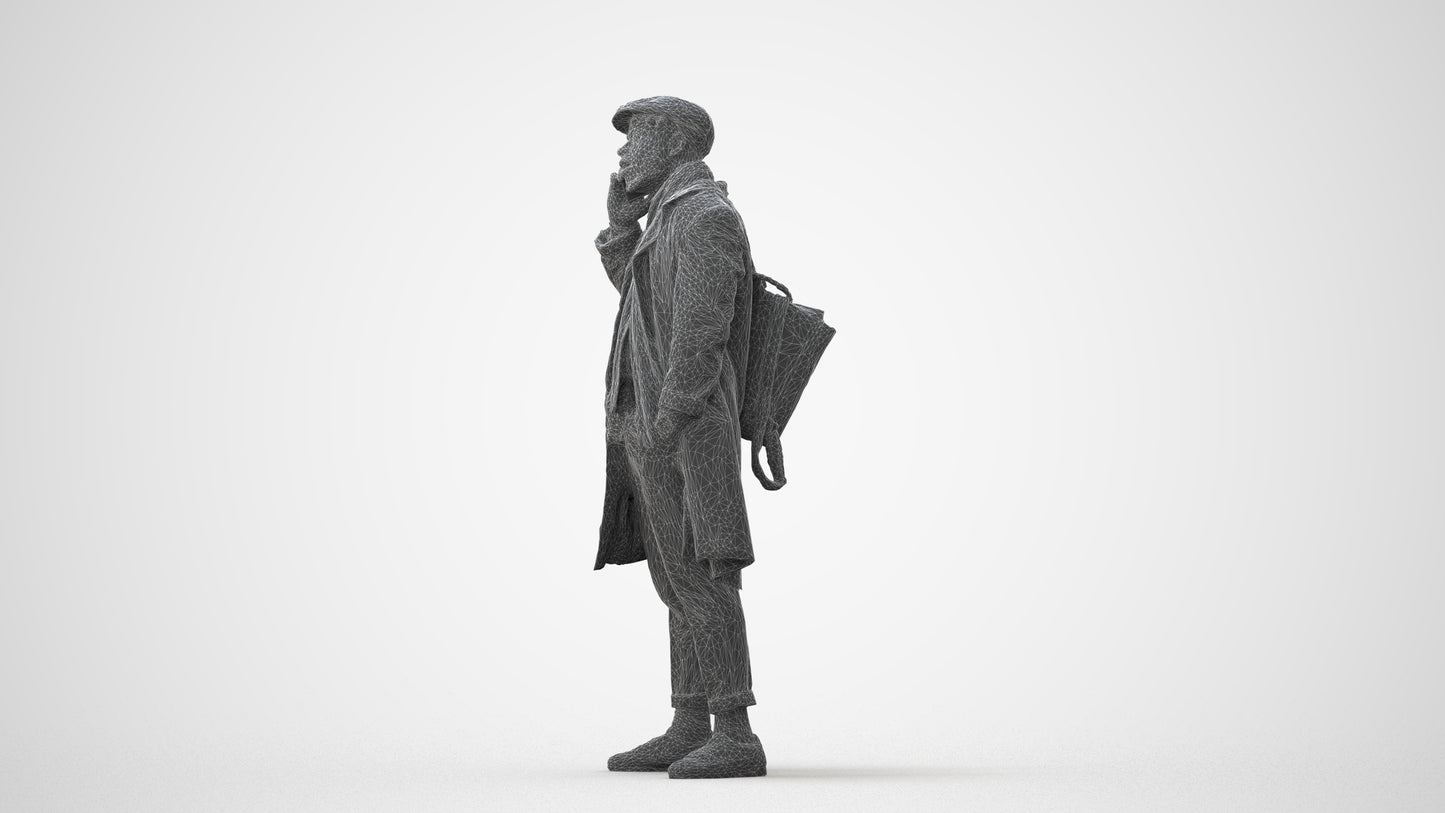3D people model man casual standing, scanned human for 3ds Max rendering, square thumbnail
