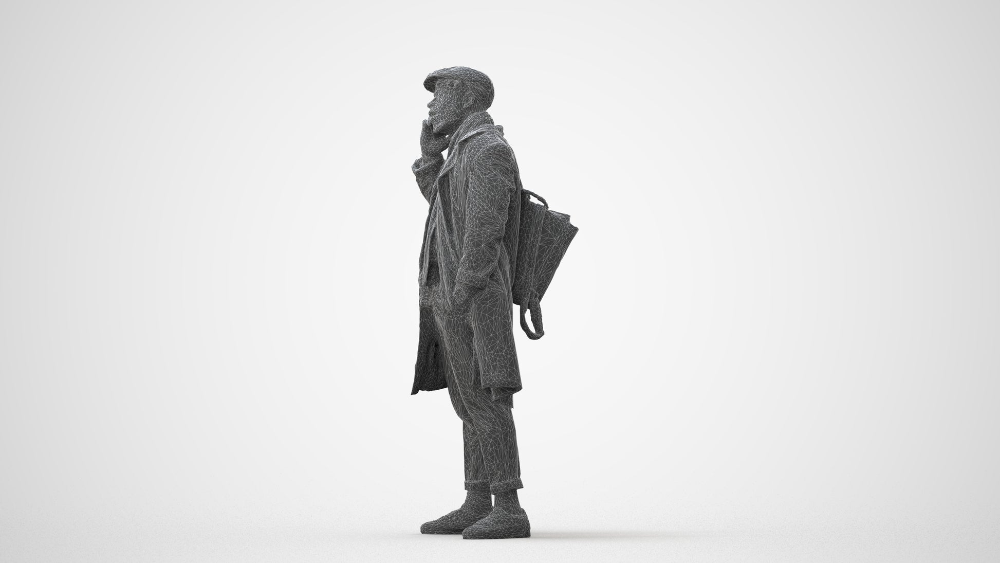 3D people model man casual standing, scanned human for 3ds Max rendering, square thumbnail