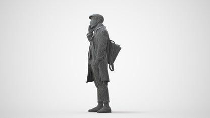 3D people model man casual standing, scanned human for 3ds Max rendering, square thumbnail