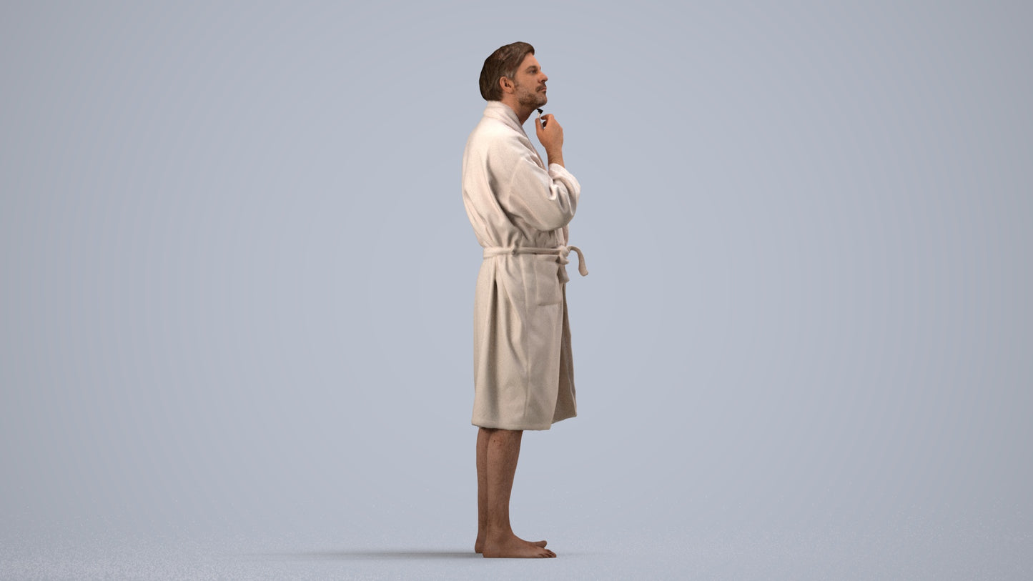 3D scanned man sport, photorealistic archviz people for Enscape and SketchUp, side view render