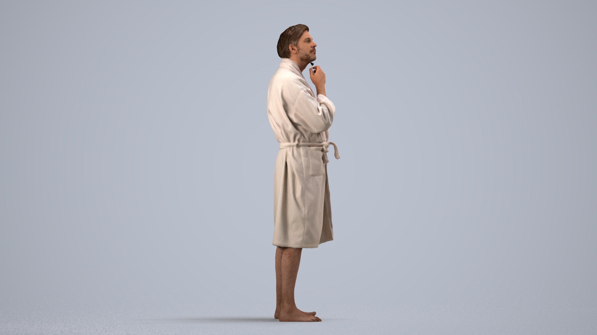 3D scanned man sport, photorealistic archviz people for Enscape and SketchUp, side view render