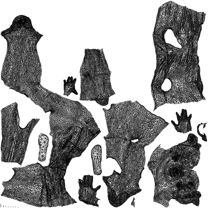 3D scanned girl sitting casual, photorealistic archviz people for Enscape and SketchUp, wireframe top-down view