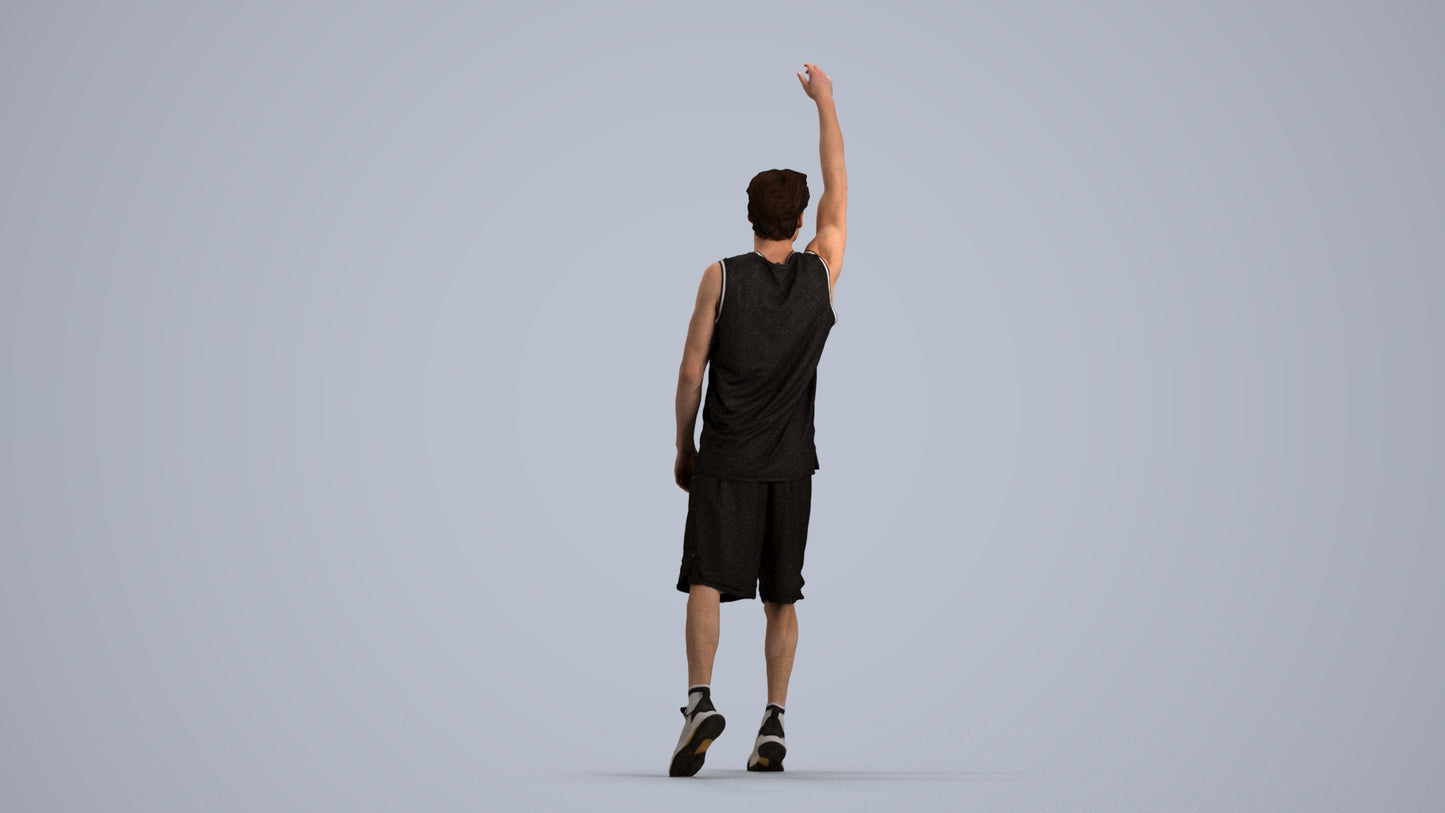 realistic 3D man sport, scanned archviz people for Blender and 3ds Max, front view render