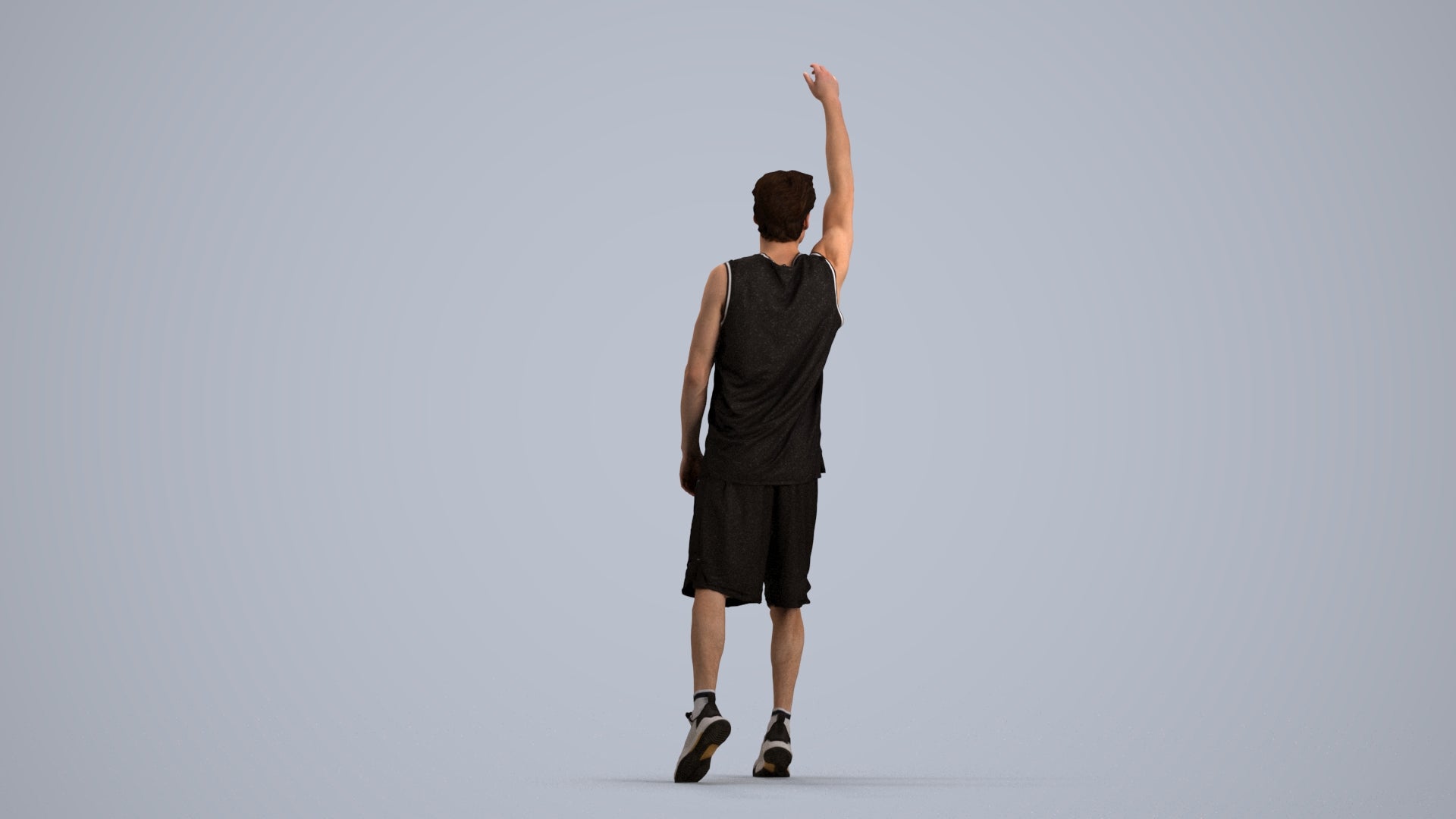 realistic 3D man sport, scanned archviz people for Blender and 3ds Max, front view render