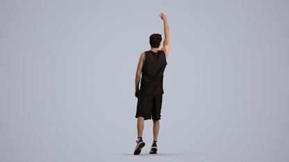 realistic 3D man sport, scanned archviz people for Blender and 3ds Max, front view render
