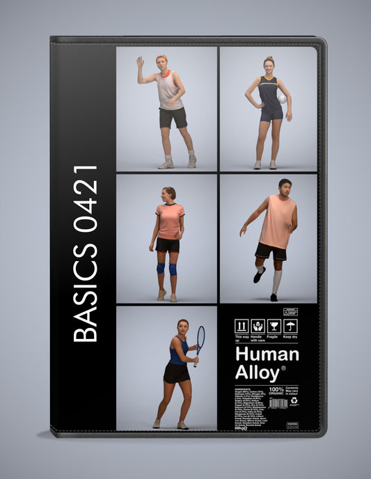 realistic 3D people sport set, 5 render-ready models for V-Ray and Corona