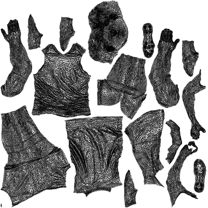scanned 3D boy sport, photogrammetry people for Enscape and V-Ray, wireframe top-down view