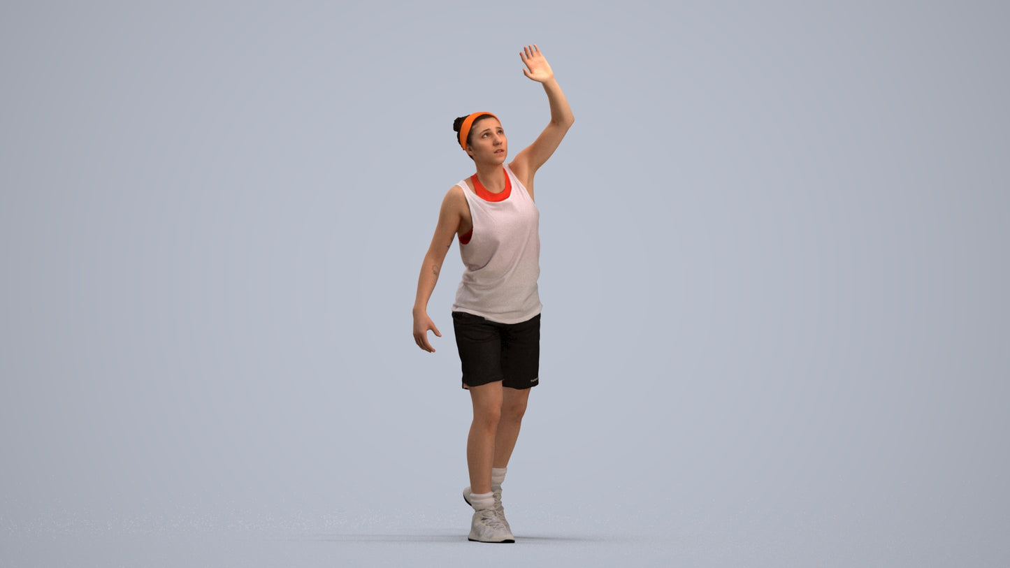 realistic 3D people woman sport, render-ready for V-Ray and Corona, FBX OBJ, standing pose render