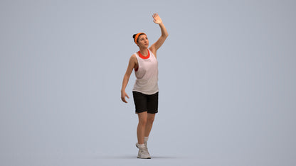 realistic 3D people woman sport, render-ready for V-Ray and Corona, FBX OBJ, standing pose render