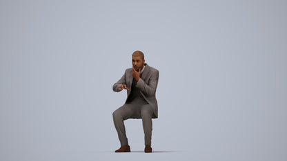 3D people model man business, scanned human for 3ds Max rendering, top-down view render