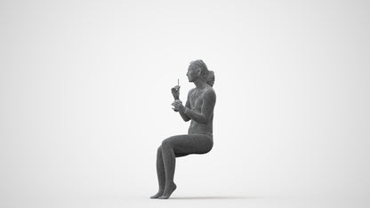 scanned 3D woman pool, photogrammetry people for Enscape and V-Ray, square thumbnail