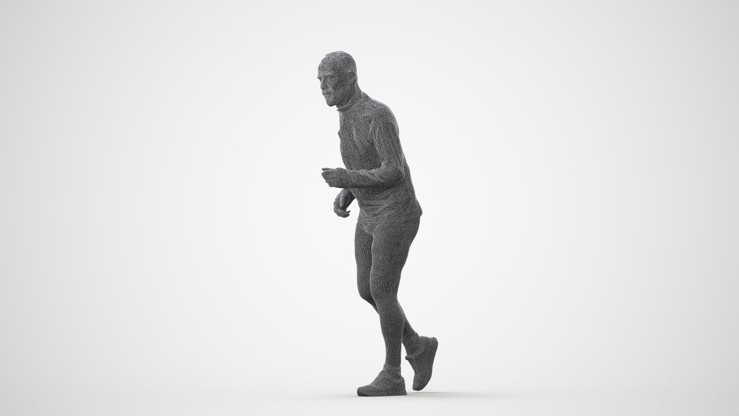 realistic 3D senior man sport, scanned archviz people for Blender and 3ds Max, square thumbnail