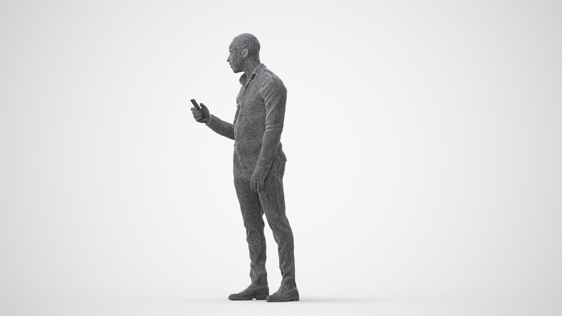 photogrammetry 3D man business standing, realistic human model archviz FBX, square thumbnail