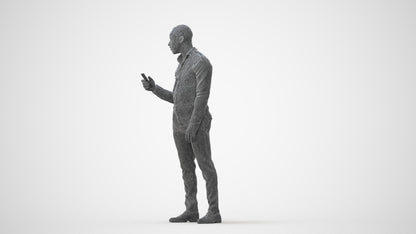 photogrammetry 3D man business standing, realistic human model archviz FBX, square thumbnail