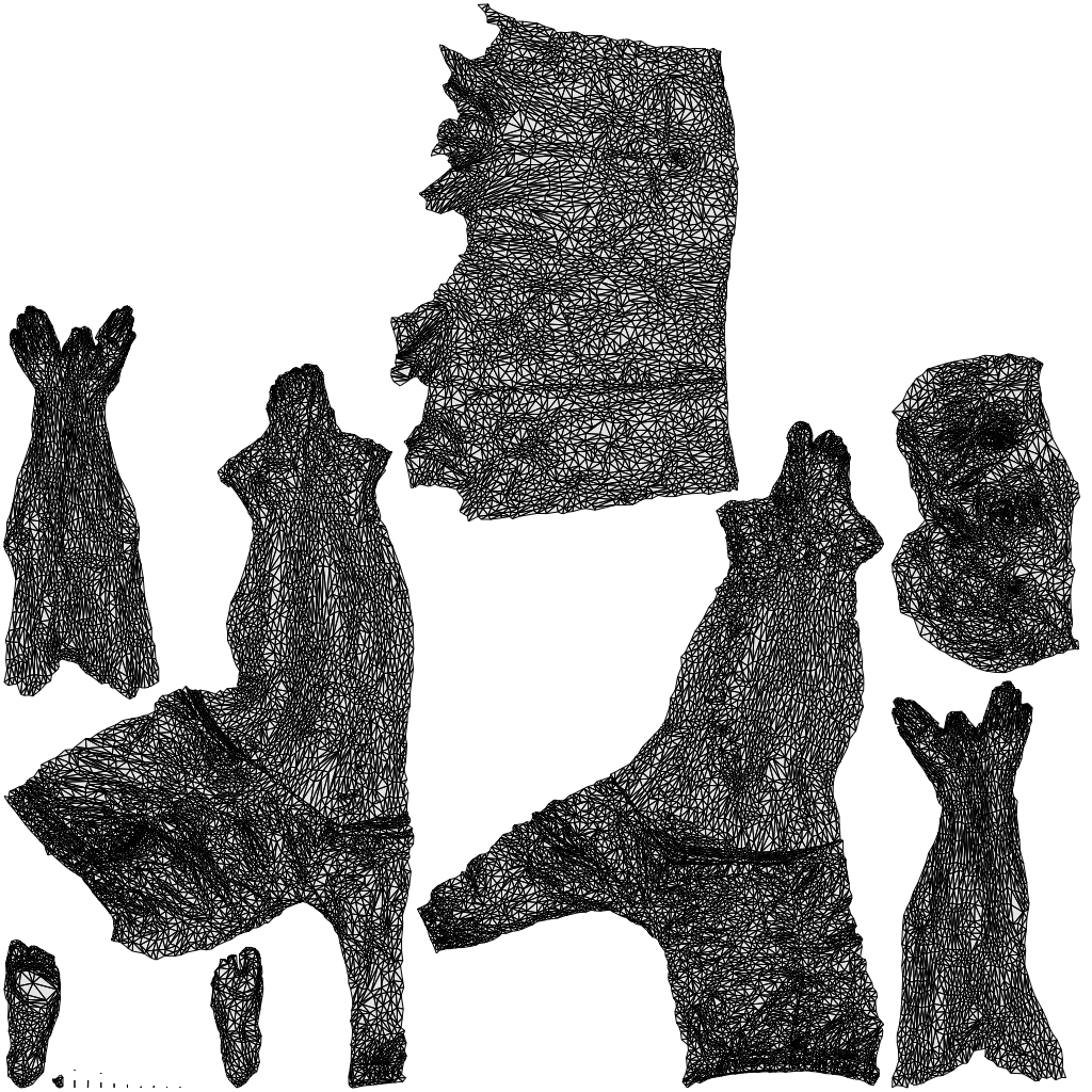 3D people model man pool, scanned human for 3ds Max rendering, wireframe top-down view