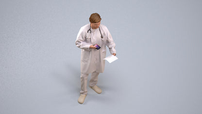 3D human model man medical, photogrammetry scanned person for archviz, back view render