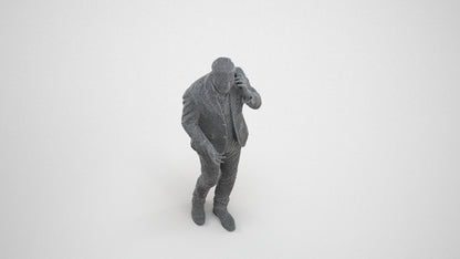 realistic 3D people man business, render-ready for V-Ray and Corona, FBX OBJ, wireframe three-quarter view