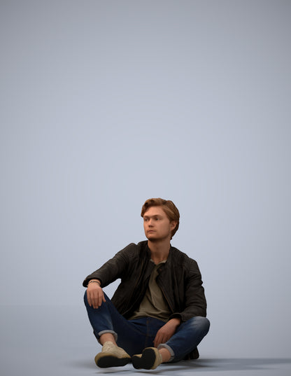 realistic 3D people man casual sitting, render-ready for V-Ray and Corona, FBX OBJ