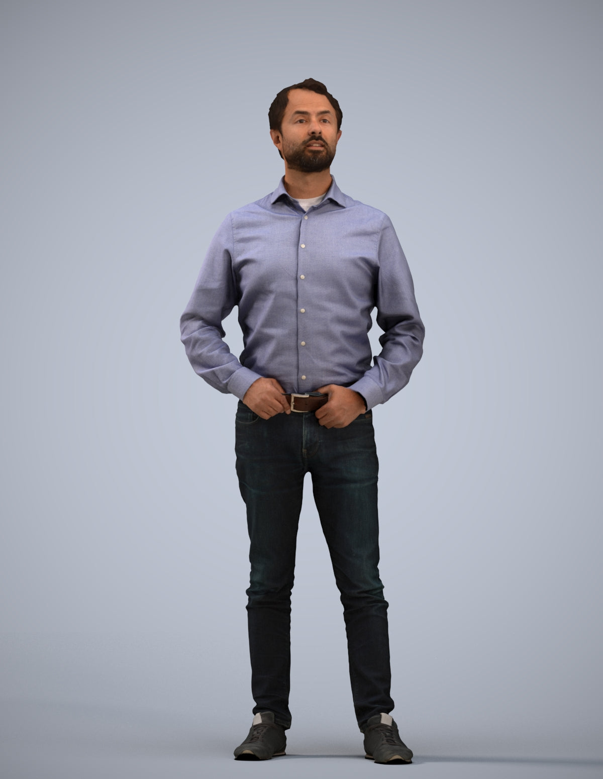 3D scanned man standing business, photorealistic archviz people for Enscape and SketchUp
