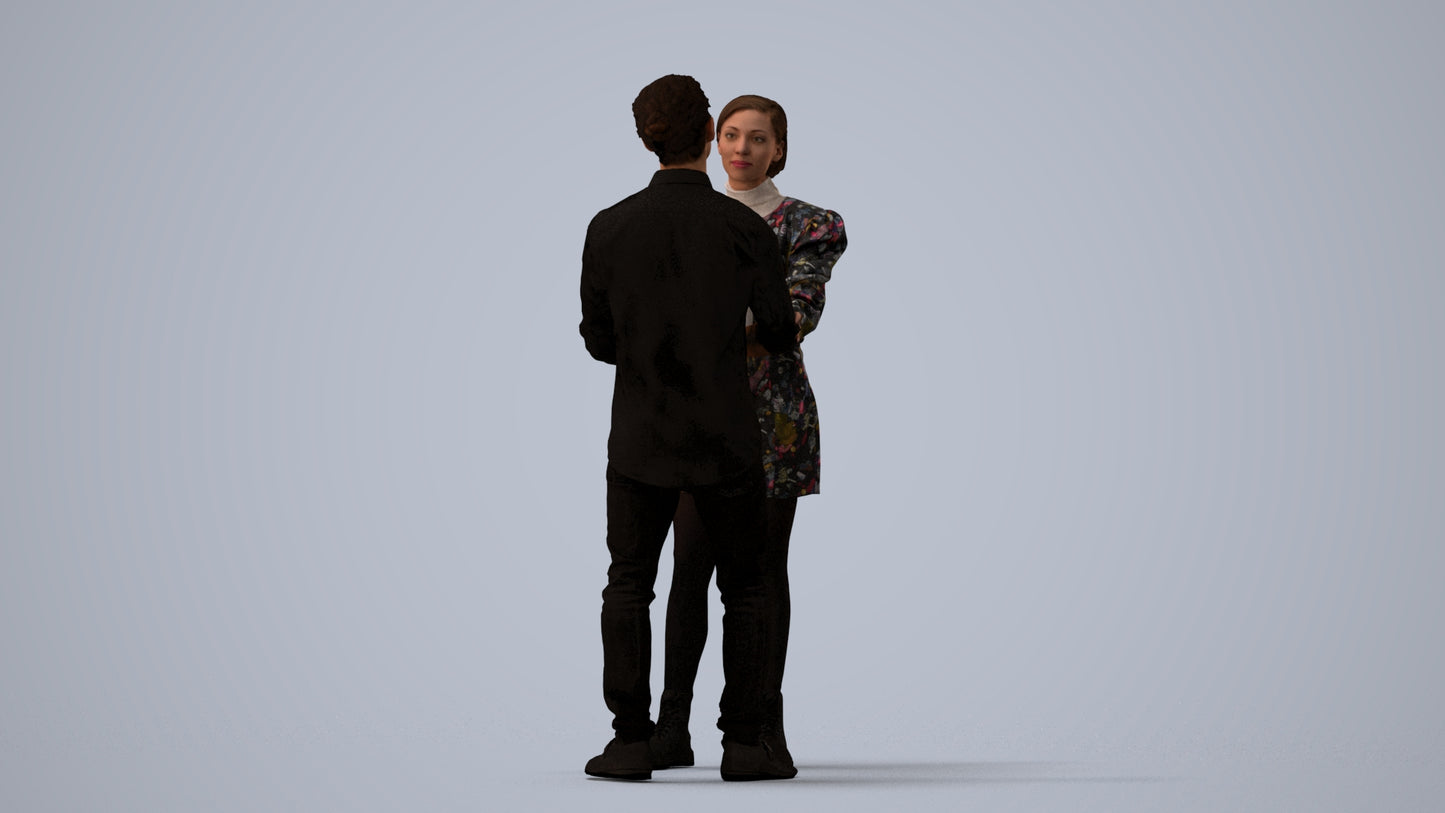 realistic 3D people woman business, render-ready for V-Ray and Corona, FBX OBJ, three-quarter view render