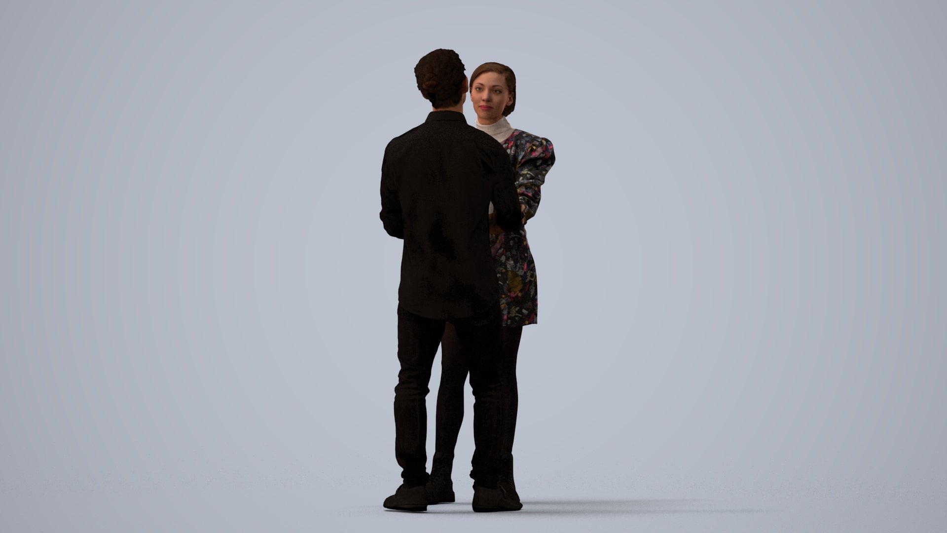 realistic 3D people woman business, render-ready for V-Ray and Corona, FBX OBJ, three-quarter view render