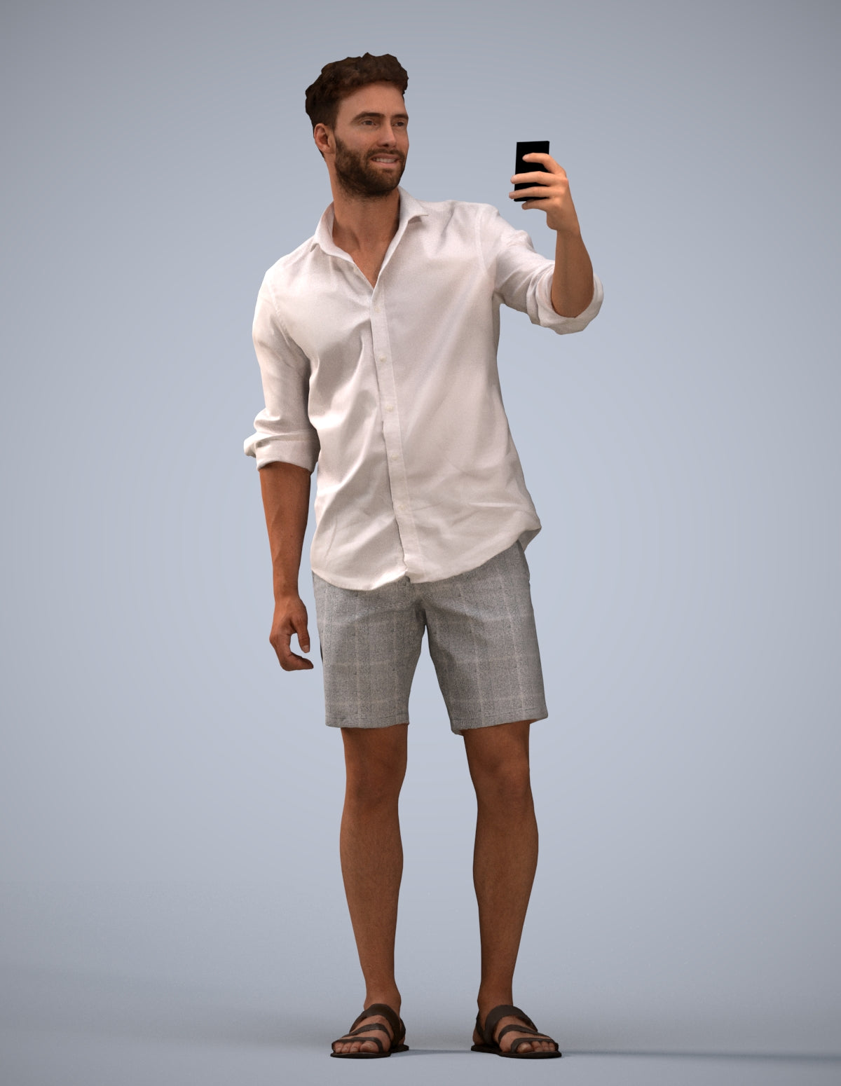 photogrammetry 3D man casual standing, realistic human model archviz FBX