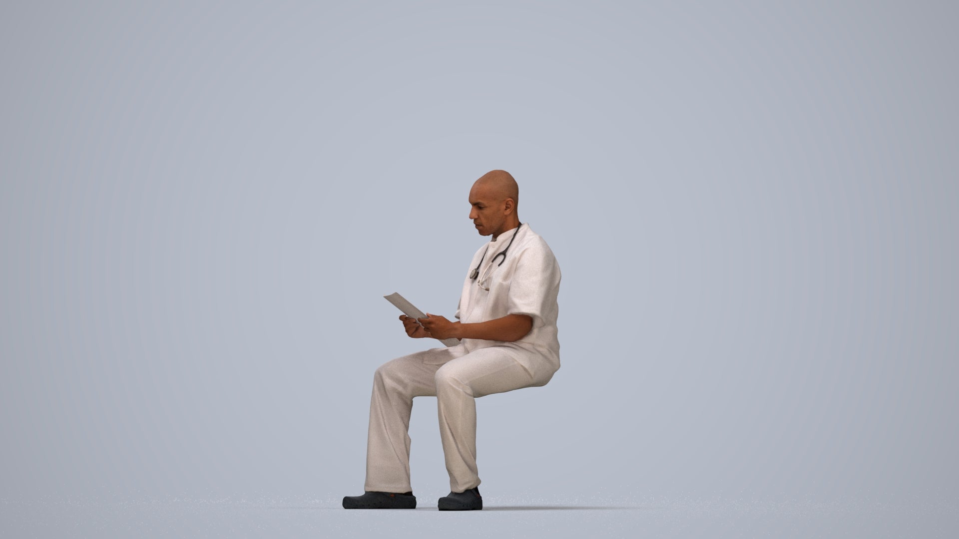 photogrammetry 3D man medical, realistic human model archviz FBX, top-down view render